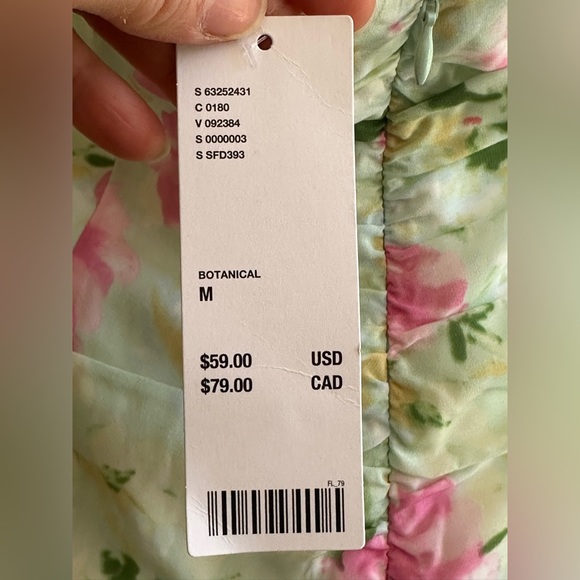 SNDYS Urban Outfitters Cyprus Floral Ruched Cinched Bare Back Mini Dress SZ M - Picture 9 of 16